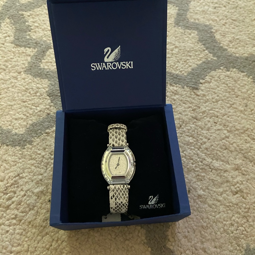 Swarovski snakeskin crystal face watch